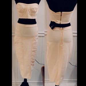 Pencil skirt with sleeveless crop top